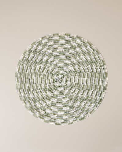 Checkered Elegance PP 2li Amerikan Servis 38 cm Yeşil