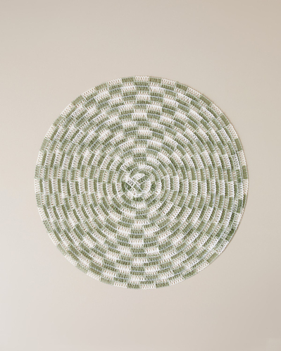 Checkered Elegance PP 2li Amerikan Servis 38 cm Yeşil