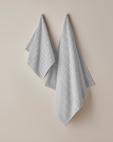 Chequer %100 Pamuk Yüz Havlusu 50x80 cm Gri