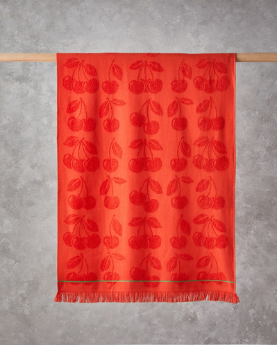 Cherry Wave Pamuk Plaj Havlusu 70x140 cm Kırmızı