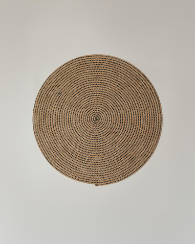 Circle Art Dekoratif Jüt Kilim Natural-Siyah