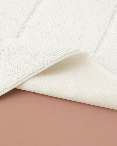 CleanGrid Kaydırmaz Taban Banyo Paspası Seti 60x90 + 40x60 cm Ekru
