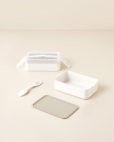 Collotte Plastik 4 Parça Lunch Box Saklama Kabı 10,5x17 cm Krem