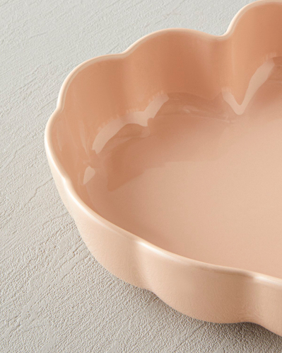 Cottage Stoneware Kalp Fırın Kabı 26,5x24,5 cm Açık Pembe