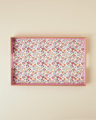 Country Bloom PP Tepsi 40x26 cm Pembe