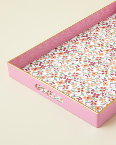 Country Bloom PP Tepsi 40x26 cm Pembe