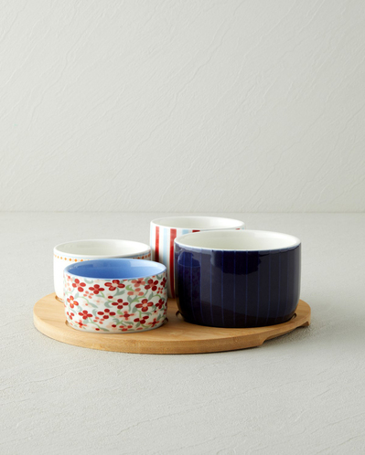 Country Bloom Stoneware 5 Parça Sunumluk 25 cm Renkli