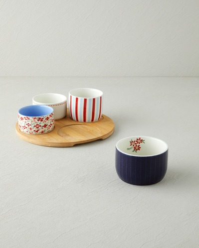 Country Bloom Stoneware 5 Parça Sunumluk 25 cm Renkli