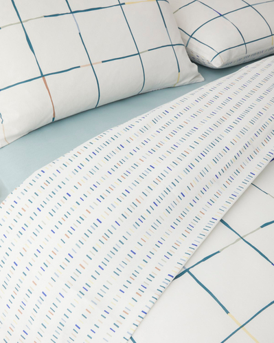 Cozy Check Kolay Ütülenir Çift Kişilik Çarşaflı Nevresim Takımı 200x220 cm Mavi-Sarı