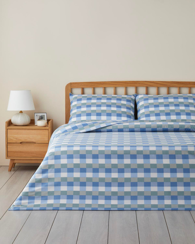 Cuby Kolay Ütülenir Tek Kişilik Nevresim Seti 160x220 cm Seledon - Mavi