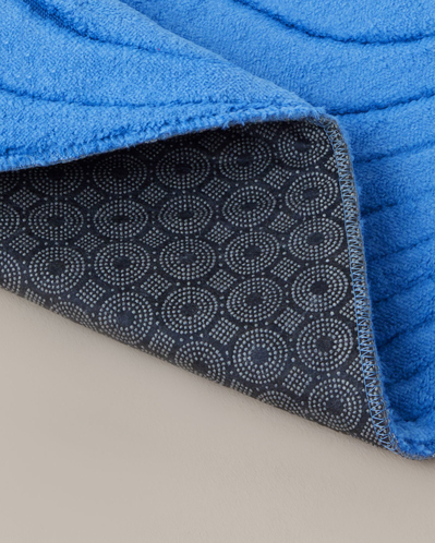 Curveline Kaydırmaz Taban Banyo Paspası Seti 60x100 cm + 50x60 cm Mavi