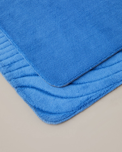 Curveline Kaydırmaz Taban Banyo Paspası Seti 60x100 cm + 50x60 cm Mavi