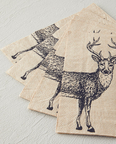 Cute Deer 12li Kağıt Peçete 33x40 Cm Siyah