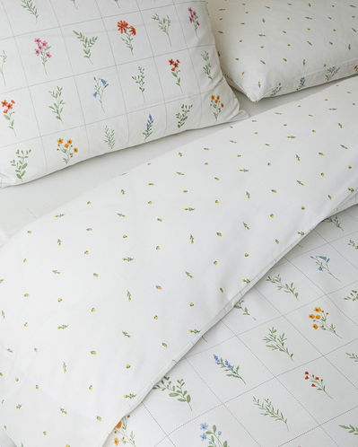 Damada Bloom Kolay Ütülenir Çift Kişilik Çarşaflı Nevresim Takımı 200x220 cm Sarı-Yeşil