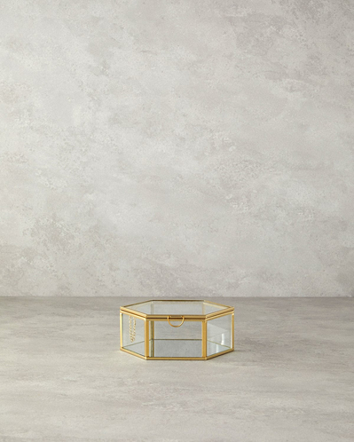 Deluxe Cam Dekoratif Kutu 14x16x6 cm Gold