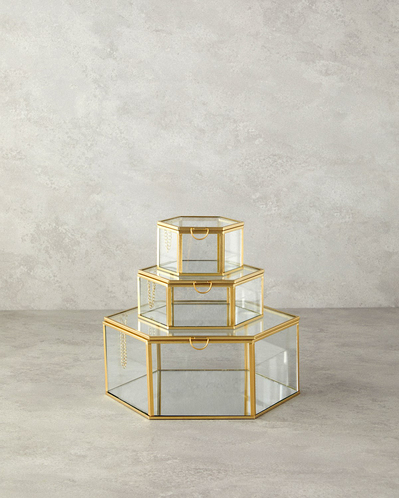 Deluxe Cam Dekoratif Kutu 14x16x6 cm Gold