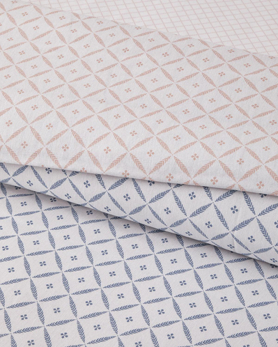 Diamond Bloom Kolay Ütülenir Çift Kişilik Çarşaflı Nevresim Takımı 200x220 cm Mavi - Pembe