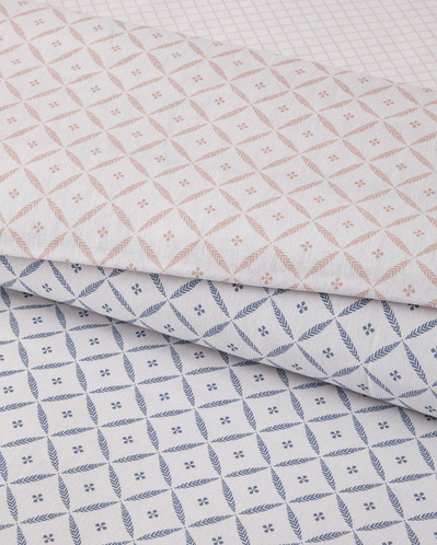 Diamond Bloom Kolay Ütülenir Tek Kişilik Nevresim Takımı 160x220 cm Mavi - Pembe