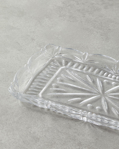 Diamond Cam Kayık Tabak 26X15 cm Şeffaf