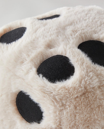 Dice Pelüş Dolgulu Kırlent 20x20 cm Açık Kahverengi