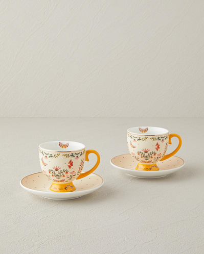 Dipsy New Bone China 4 Parça 2 Kişilik Kahve Fincan Takımı 100 ml Hardal