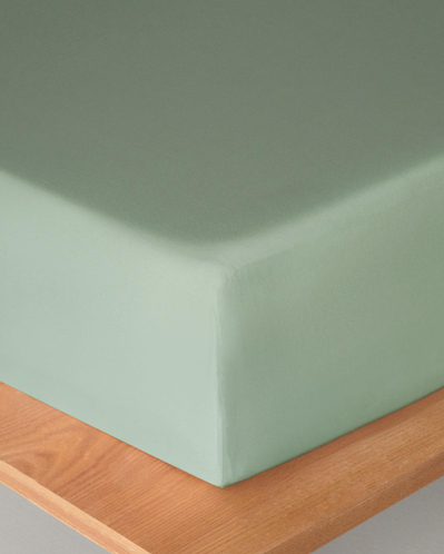 Düz Pamuklu Çift Kişilik Lastikli Çarşaf 160x200 cm Çağla Yeşili