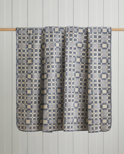 Echo Plaid Pamuklu Tek Kişilik Battaniye 150x200 cm Mavi
