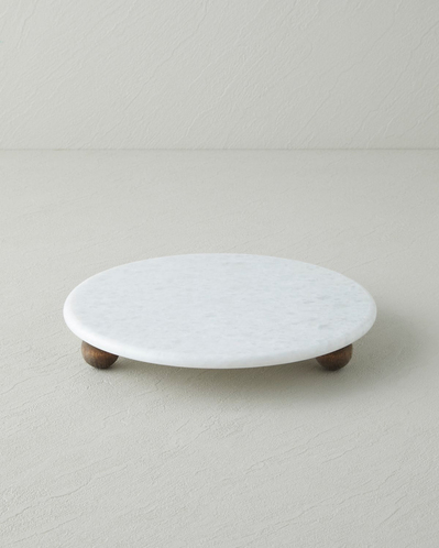 Elegant Mermer Kek Standı 25 cm Beyaz