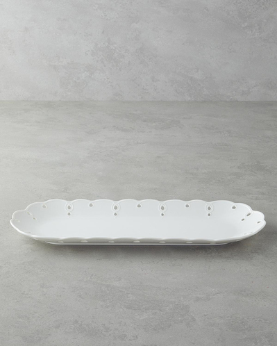 Elodie Porselen Kayık Tabak Beyaz