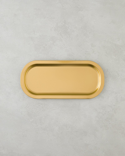 Emma Metal Tepsi 16x35 cm Gold