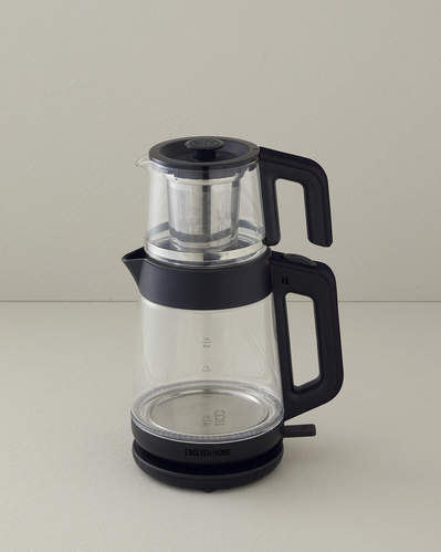 English Home CMK 6001 Cam Çay Makinesi ve Kettle Siyah