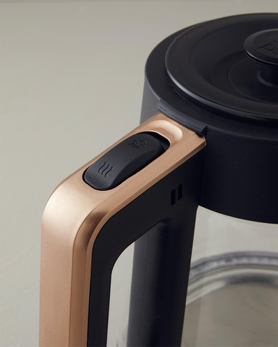 English Home CMK 6001 Cam Çay Makinesi ve Kettle Siyah-Bakır