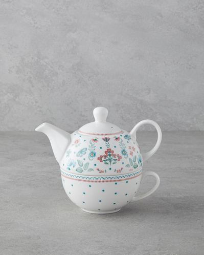 Enola New Bone China Demlik Seti 400 ml Beyaz