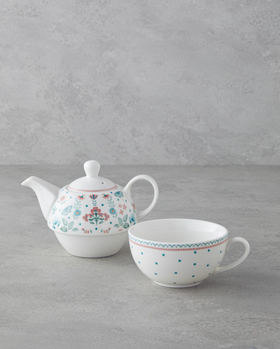 Enola New Bone China Demlik Seti 400 ml Beyaz