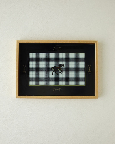 Epona Cam Dekoratif Tepsi 29x41 cm Siyah - Beyaz