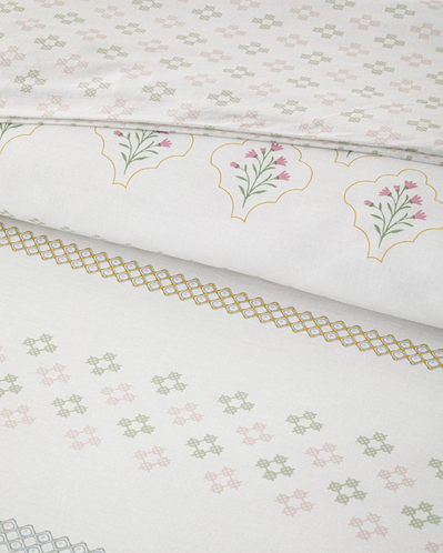Etamine Blooms Pamuklu Tek Kişilik Nevresim Seti 160x220 cm Pembe