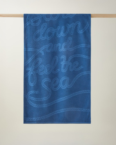 Feel the Sea Pamuk Plaj Havlusu 70x140 cm İndigo