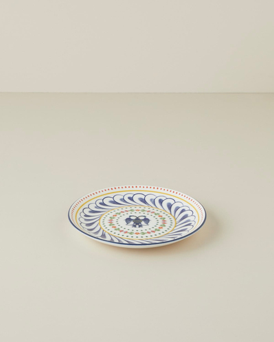 Fiesta Talavera Porselen Pasta Tabağı 21 cm Beyaz - Lacivert