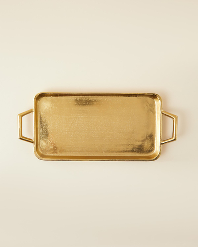 Fiore Alüminyum Dekoratif Tepsi 36x15 cm Gold
