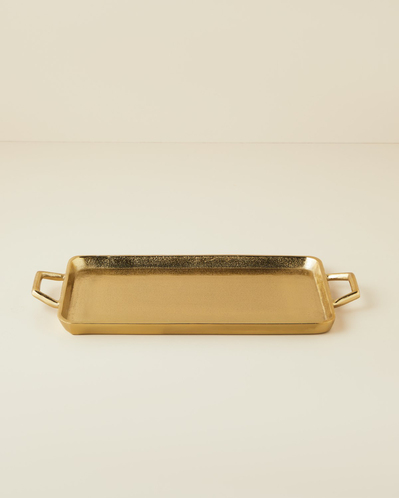 Fiore Alüminyum Dekoratif Tepsi 42x18 cm Gold