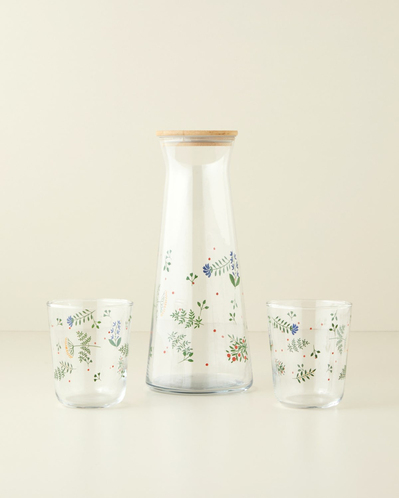Fiorina Cam 3 Parça Su Takımı 1150 ml + 315 ml Lacivert – Yeşil