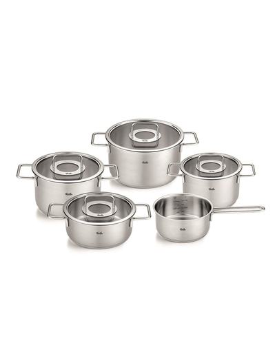 Fissler Pure Collection Paslanmaz Çelik 9 Parça Tencere Seti 16-16-20-20-24 cm Silver