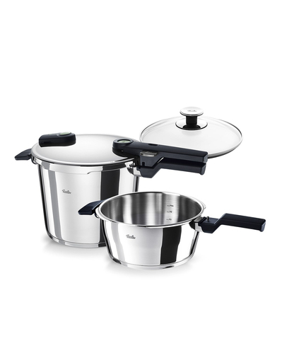 Fissler Vitaquick Elemental Paslanmaz Çelik 2li Düdüklü Tencere Seti 6 + 3,5 L