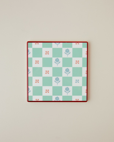 Flora Blocks Seramik Bardak Altlığı 11 cm Yeşil