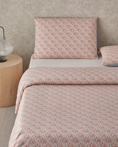 Floral Breeze Kolay Ütülenir Tek Kişilik Çarşaflı Nevresim Takımı 160x220 cm Pembe - Mavi