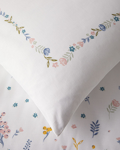 Floral Bud Pamuklu Tek Kişilik Nevresim Seti 160x220 cm Hardal-Pembe