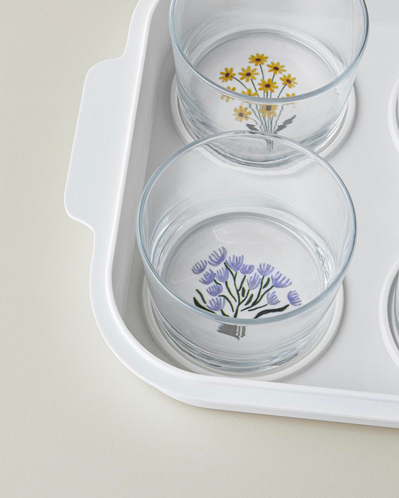 Floral Garden Melamin 4lü Kahvaltılık 24,5x21,5 cm Renkli