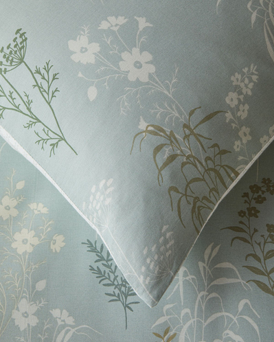 Floral Hush Pamuk Çift Kişilik Çarşaflı Nevresim Takımı 200x220 cm Yeşil