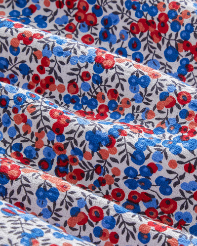 Flower Blast Baskılı Pamuklu Tek Kişilik Pike 150x220 cm Mavi