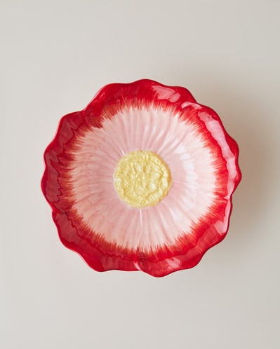 Flowerella Dolomite Kase 22 cm Kırmızı-Pembe